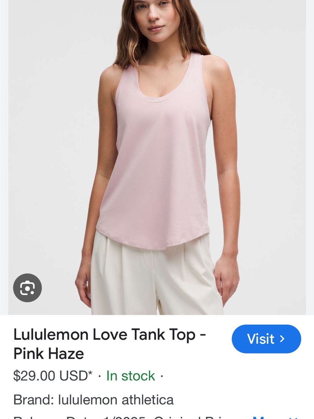 lululemon athletica Love Tank Top - Pink Haze size 12